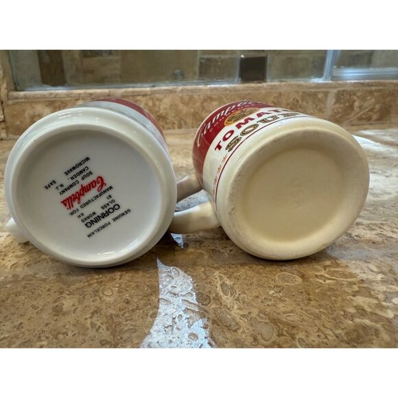 Campbells Soup Mug Set Of 2 Classic Ceramic Cups Red & White Andy Warhol Art Kit - Picture 5 of 5